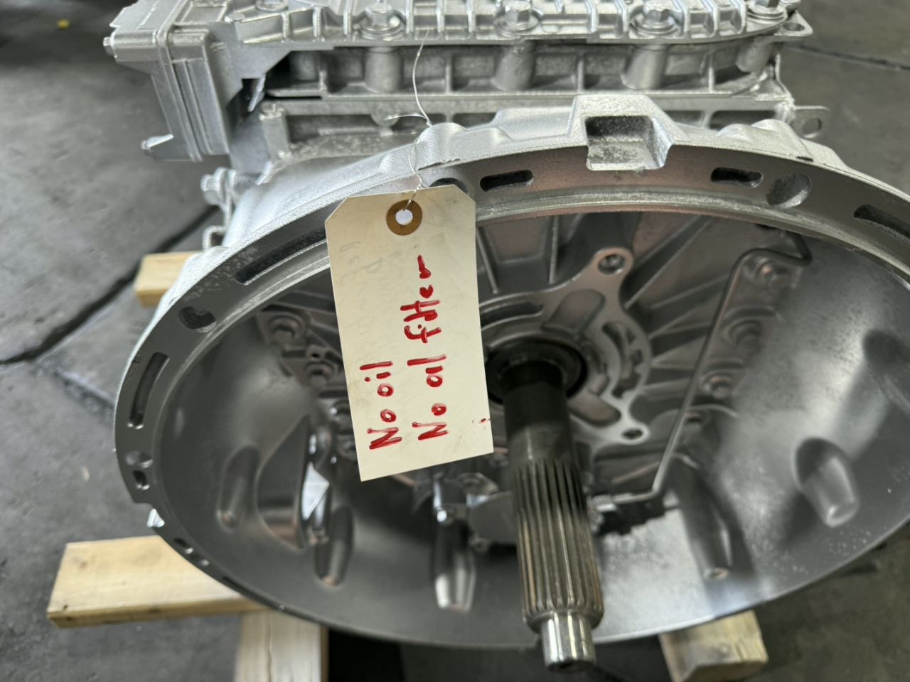 Left side view of a rebuilt Volvo ATO2612D transmission
